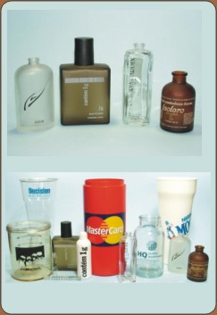 Personalização de frascos de cosméticos e embalagens de vidro